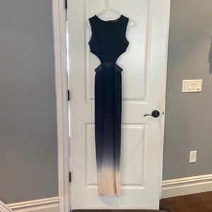 Misguided Cut out pleated ombré dress with faux leather interest. Worn once.